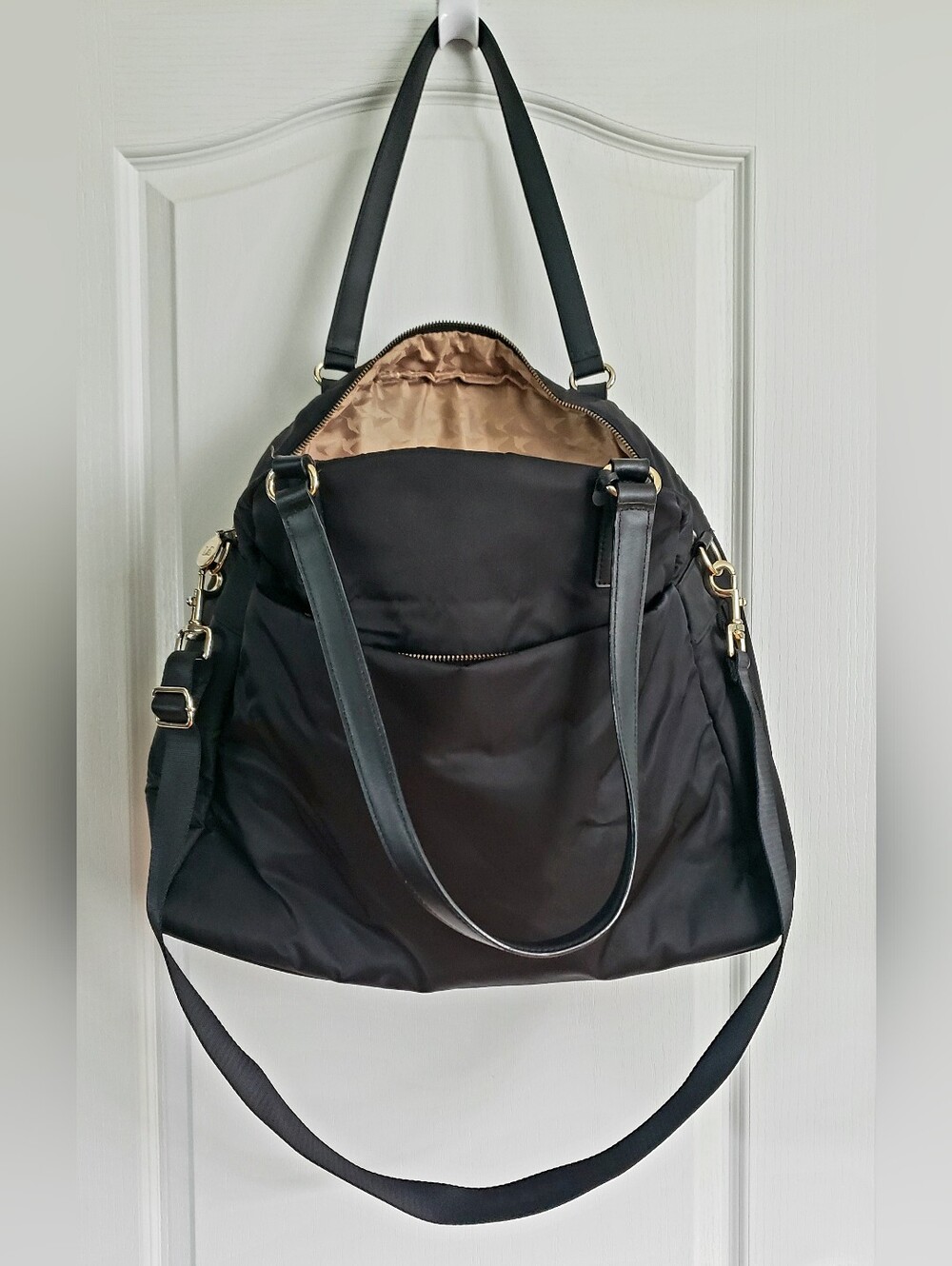 Lo & Sons The O.G. Travel Bag Black Nylon Gold Tote Weekender Laptop - Picture 5 of 16
